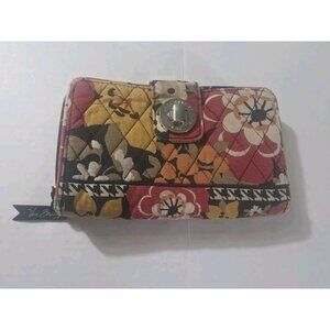 Vera Bradley Retired Floral Quilted Turn Lock Wallet Clutch. HL442